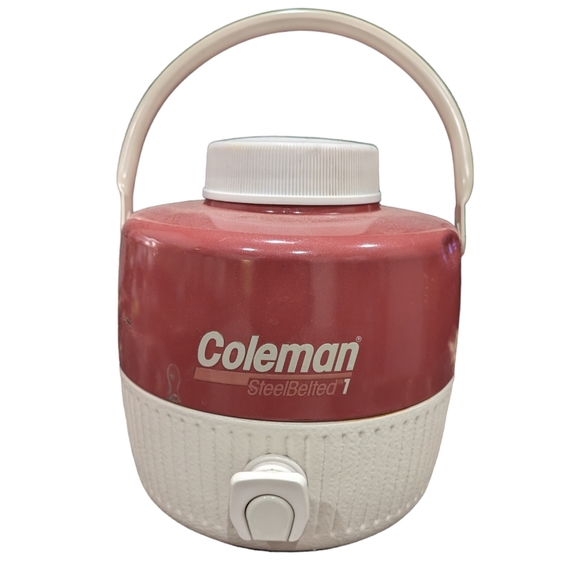 Coleman Other - Vintage Coleman 2 Gallon Water Jug Cooler Red Steel Belted Camping USA